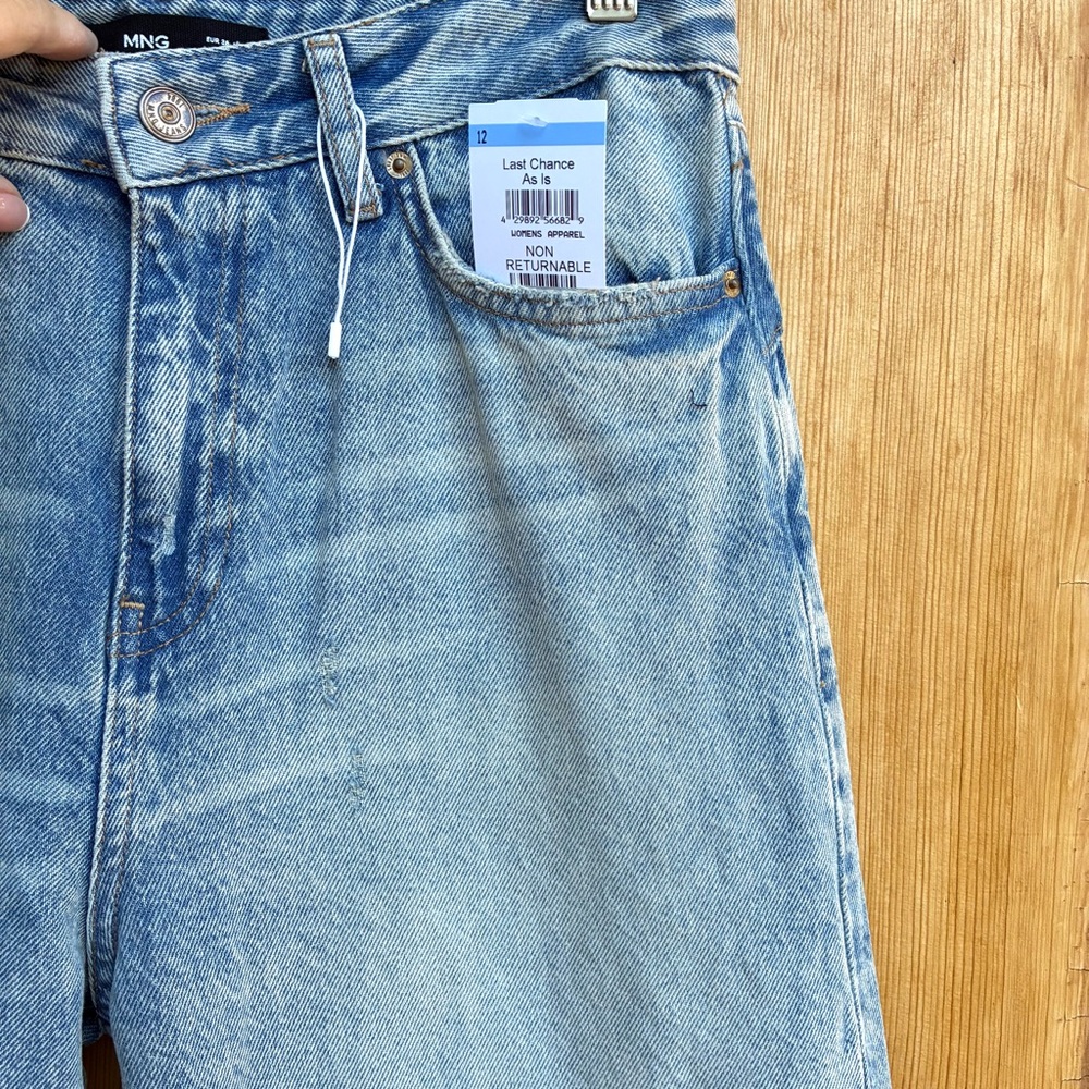 MNG NWOT Wide Leg Distressed Jeans - Picture 2 of 6
